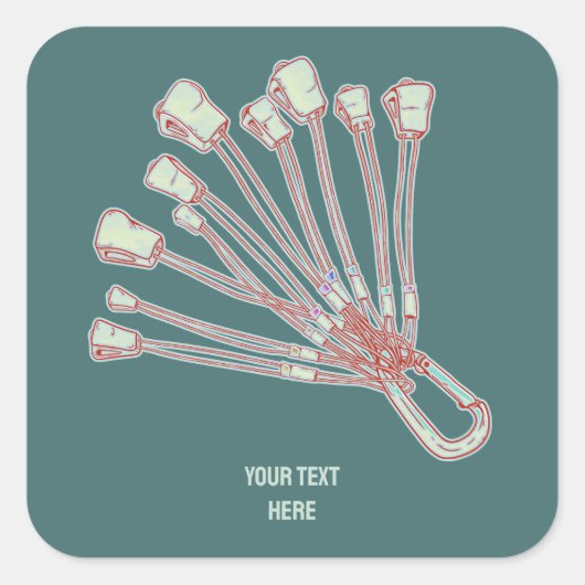 Set van klimmende steenklimdraden vierkante sticker (Voorkant)