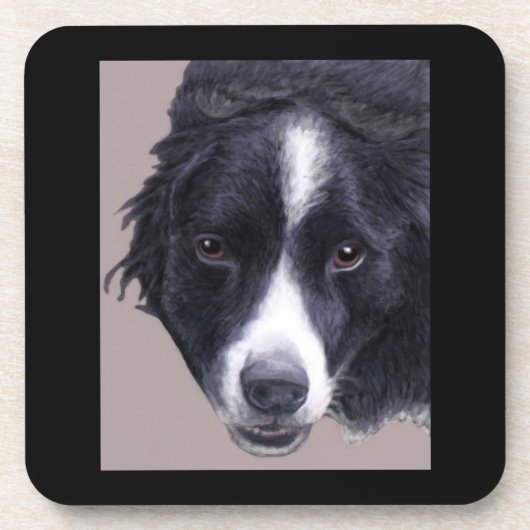 Set van kurk onderzetters - border collie 1 (Voorkant)
