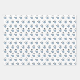 Set van leuke cadeauverpakkingen Harten Theeketel  Inpakpapier Vel