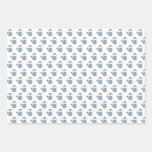 Set van leuke cadeauverpakkingen Harten Theeketel Inpakpapier Vel