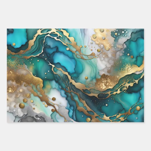 Set van marmeren wikkelpapier vellen (Voorkant)