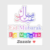 Set van moderne kleurrijke typografie Eid Mubarak Sticker (Vel)