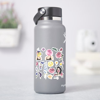 Set van Mooie stickers met voorjaarsbloemen boeket
