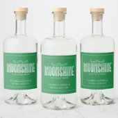 Set van moonshine met Etiket op voedsel en dranken (Flessen)
