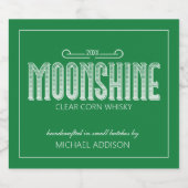 Set van moonshine met Etiket op voedsel en dranken (Enkel label)