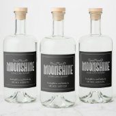 Set van moonshine met Etiket op voedsel en dranken (Flessen)