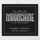 Set van moonshine met Etiket op voedsel en dranken (Enkel label)