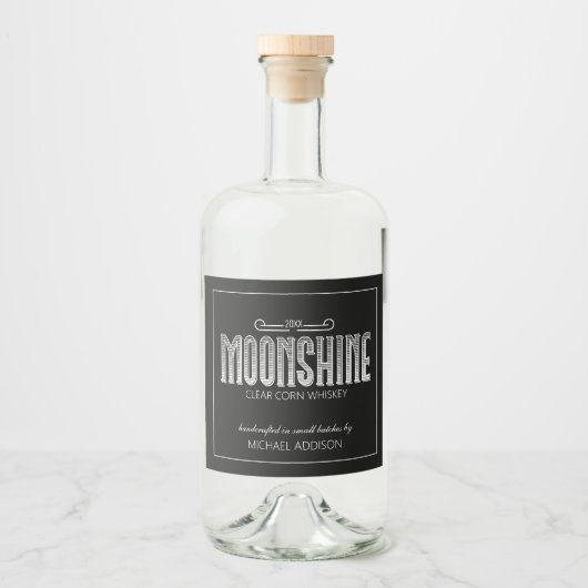 Set van moonshine met Etiket op voedsel en dranken (Voorkant)