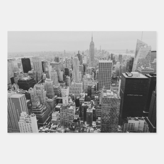 Set van New York City Zwart-wit foto's Inpakpapier Vel (Voorkant)