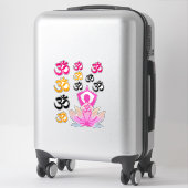 Set van OM Namaste Spirituele Lotus Bloem Yoga Pos Sticker (Koffer)