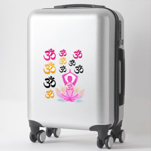 Set van OM Namaste Spirituele Lotus Bloem Yoga Pos Sticker (Koffer)