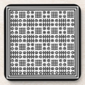 Set van Onderzetters Zwart Wit Welsh Tapestry Patt (Voorkant)