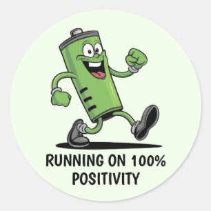 Set van opgeladen batterij-Sticker Ronde Sticker