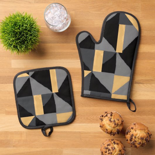 Set van ovenwant en geometrische handschoen (Top down)