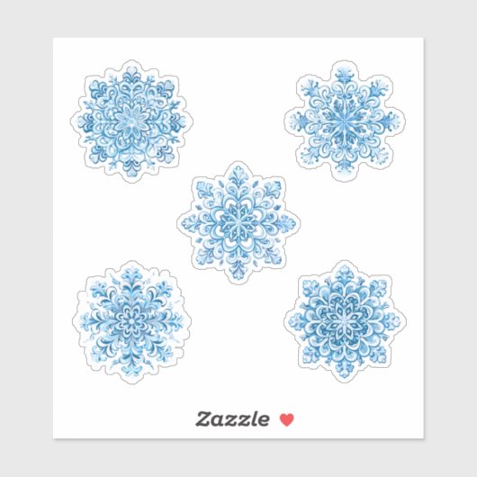 Set van prachtige sneeuwvlokken sticker (Vel)