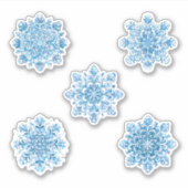 Set van prachtige sneeuwvlokken sticker (Voorkant)