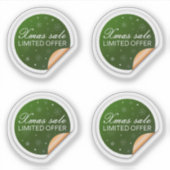 Set van ronde kerstverkoop groene Stickers (Voorkant)