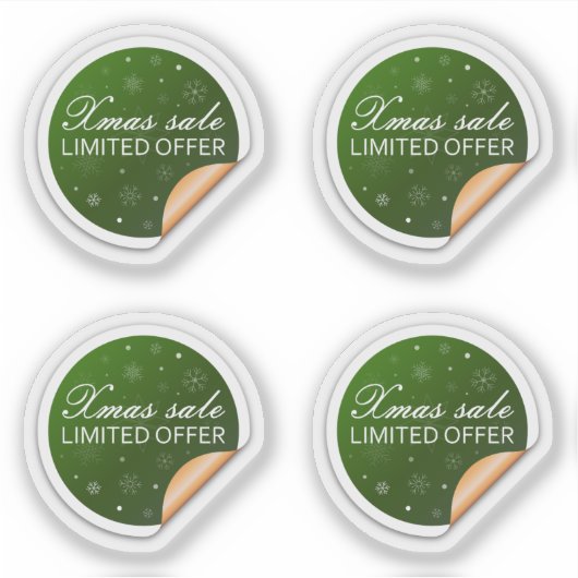 Set van ronde kerstverkoop groene Stickers (Voorkant)