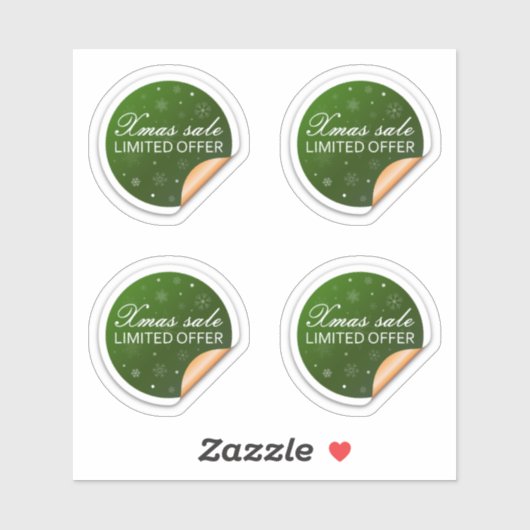 Set van ronde kerstverkoop groene Stickers (Vel)