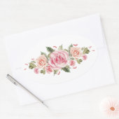 Set van Rozen bloemschikkingen Stickers (Envelop)