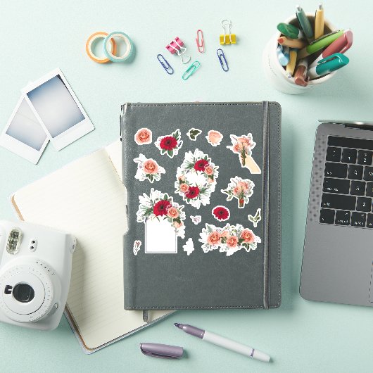 Set van rozen en lentebloemen sticker (iPad Cover)