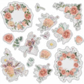 Set van rozen en lentebloemenelementen. sticker (Voorkant)