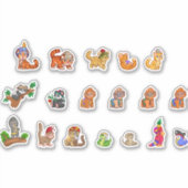 set van schattige oerwouden sticker (Voorkant)