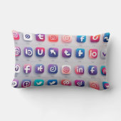 Set van sociale pictogrammen kussen (Achterkant)