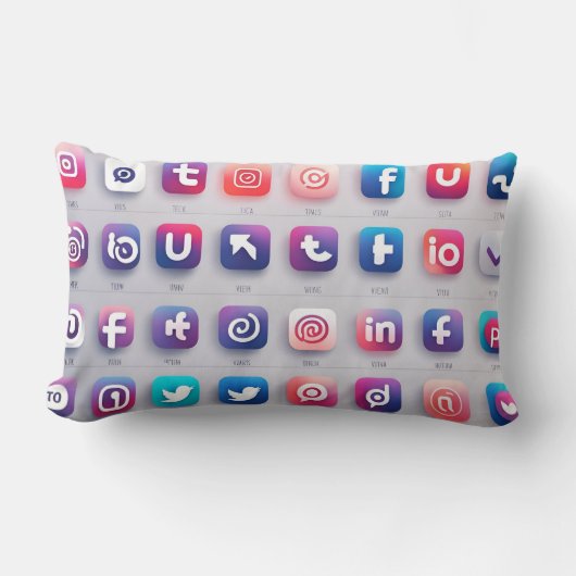 Set van sociale pictogrammen kussen (Voorkant)