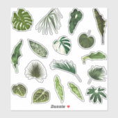 Set van stickers en iconen van tropische palmblade (Vel)