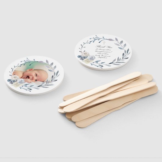 set van tien blauwe waterverf lijst Doop Handwaaier (Niet-gemonteerd)