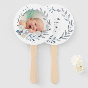 set van tien blauwe waterverf lijst Doop Handwaaier