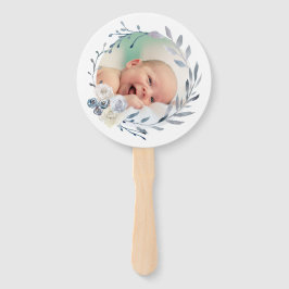 set van tien blauwe waterverf lijst Doop Handwaaier