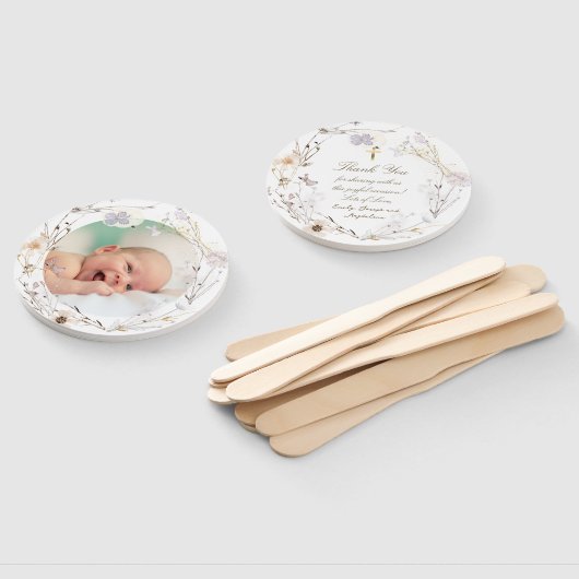 set van tien delicate wilde bloemen Doop Handwaaier (Niet-gemonteerd)