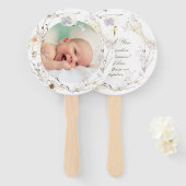 set van tien delicate wilde bloemen Doop Handwaaier (Voorkant en achterkant)