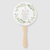 set van tien groen faux glitter doop handwaaier (Achterkant)