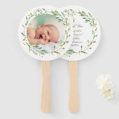 set van tien groen faux glitter doop handwaaier (Voorkant en achterkant)