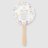 set van tien pastel wilde bloemen Doop Handwaaier (Achterkant)