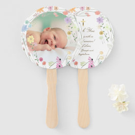 set van tien pastel wilde bloemen Doop Handwaaier