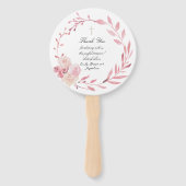 set van tien roze waterverf lijst Doop Handwaaier (Achterkant)