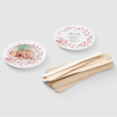 set van tien roze waterverf lijst Doop Handwaaier (Niet-gemonteerd)