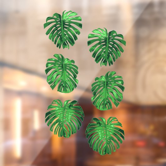 Set van tropische groene Oerwouden bladeren Raamsticker (Vel 2)