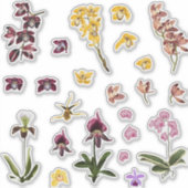 Set van tropische orchideeën bloemen elementen. sticker (Voorkant)