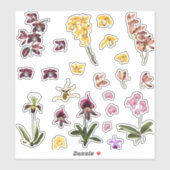 Set van tropische orchideeën bloemen elementen. sticker (Vel)