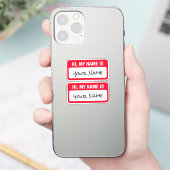 Set van twee gepersonaliseerde Hallo mijn naam is Sticker (Telefoon)