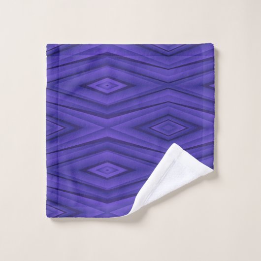 Set van twee paarse handdoeken met geometrische (Wasdoekje)
