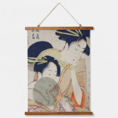 Set van Twee: Voortreffelijke  Japanse Geisha Art Hangend Wandkleed (Voorkant 2)