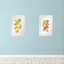 Set van twee Wall Art Waterverf Fruit Prints