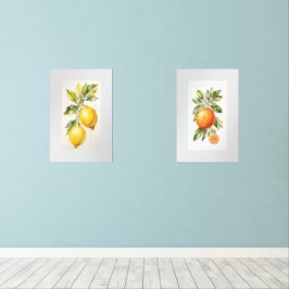Set van twee Wall Art Waterverf Fruit Prints