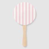 Set van ventilatoren roze & witte streep handwaaier (Voorkant)